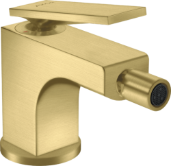 Смеситель для биде Axor Citterio однорычажный, с рычаговой рукояткой, керамический, фиксированный излив, длина 11 см, латунь, цвет шлифованная медь, без шланга/лейки, со сливным гарнитуром