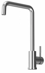 Смеситель для кухни/мойки Damixa Merkur однорычажный, с каналом питьевой воды, керамический, с высоким изливом, длина 228 мм, поворотный, нержавеющая сталь, цвет хром