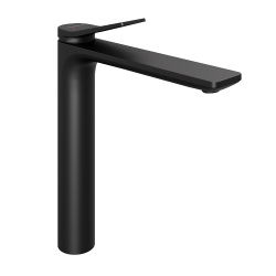 Смеситель для раковины/умывальника Abelsberg Intensa однорычажный, высокий, неповоротный/фиксированный, излив длина 189 мм высота 246 мм латунь, цвет вулканический черный