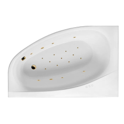 Ванна Excellent Kameleon RELAX, 170х110 см, акриловая, цвет- белый/золото, (с гидромассажем), с каркасом, асимметричная, левосторонняя, левая, приставная/встраиваемая
