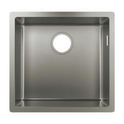 Мойка кухонная Hansgrohe 450, S51, S514-F450, с крылом, 105х51х20,5 см, чаша слева, врезная/встраиваемая сверху, искусственный гранит, прямоугольная, цвет серый бетон, без отверстия под смеситель, слив-перелив