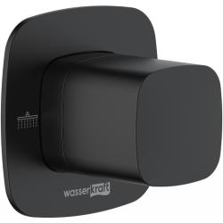 Переключатель потоков WasserKRAFT Nuthe, на 2 выхода, для душа, встраиваемый (скрытый) монтаж, латунь, цвет: черный матовый