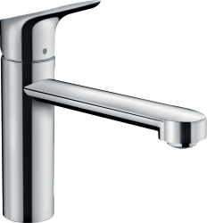 Смеситель для кухни/мойки Hansgrohe Focus M43, 120 1jet, однорычажный, керамический, с поворотным изливом, длина 19,8 см, латунь, цвет хром