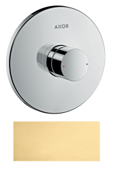 Смеситель для душа Axor Uno, однорычажный, с рукояткой zero, скрытого монтажа, керамический, настенный/встраиваемый, без излива, без шланга/лейки, круглый, латунь, цвет шлифованное золото, для душа/ванной