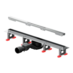 Душевой трап (лоток) AM.PM MasterFlow Slim 600 мм комбинированный затвор со стальной матовой решеткой, цвет хром, выходная труба 40/50 мм, линейный