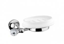 Мыльница Cezares OLIMP, подвесная, латунь/керамика, форма округлая, для мыла в ванную/туалет/душевую кабину, цвет хром