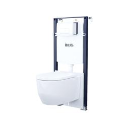 Комплект IDDIS Basic 3 в 1 инсталляция Profix, подвесной унитаз Aiger с сиденьем из дюропласта с микролифтом и функцией быстрого снятия, клавиша смыва белая BASAI03i73