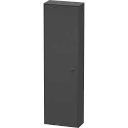 Пенал Duravit Brioso L, 52x24x177 см, подвесной, (левый), с дверцей, с полкой, со стеклянными полками, цвет: графит матовый, в ванную комнату