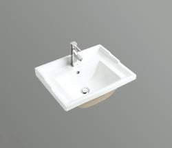 Раковина для ванной CeramaLux NYJ840-60 60х21,5х48 встраиваемая, прямоугольная, керамическая/фарфоровая, цвет белый, с отверстием под смеситель, слив-перелив