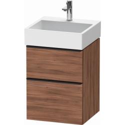 Тумба под раковину Duravit D-Neo, 68,4х44,2х62,5 см, подвесная, 2 выдвижных ящика, ДСП, цвет: орех матовый, шкафчик навесной, прямоугольная, правая/левая, в ванную комнату