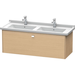 Тумба под раковину Duravit Brioso, 122х46,9х45,2 см, подвесная, 1 выдвижной ящик, ДСП, цвет: натуральный дуб/хром, шкафчик навесной, механизм доводчика, прямоугольная, правая/левая, в ванную комнату