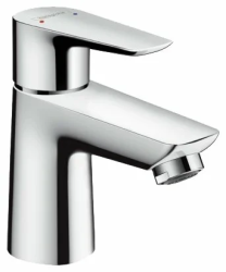 Смеситель для раковины Hansgrohe Talis E 80 однорычажный, фиксированный, излив короткий, длина 9,6 см, керамический, латунь, цвет хром, без донного клапана