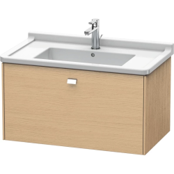 Тумба/шкафчик для консоли/столешницы Duravit Brioso под раковину 82х55х44,2 см, подвесная, ДСП, цвет: натуральный дуб/хром, 1 выдвижной ящик, прямоугольная