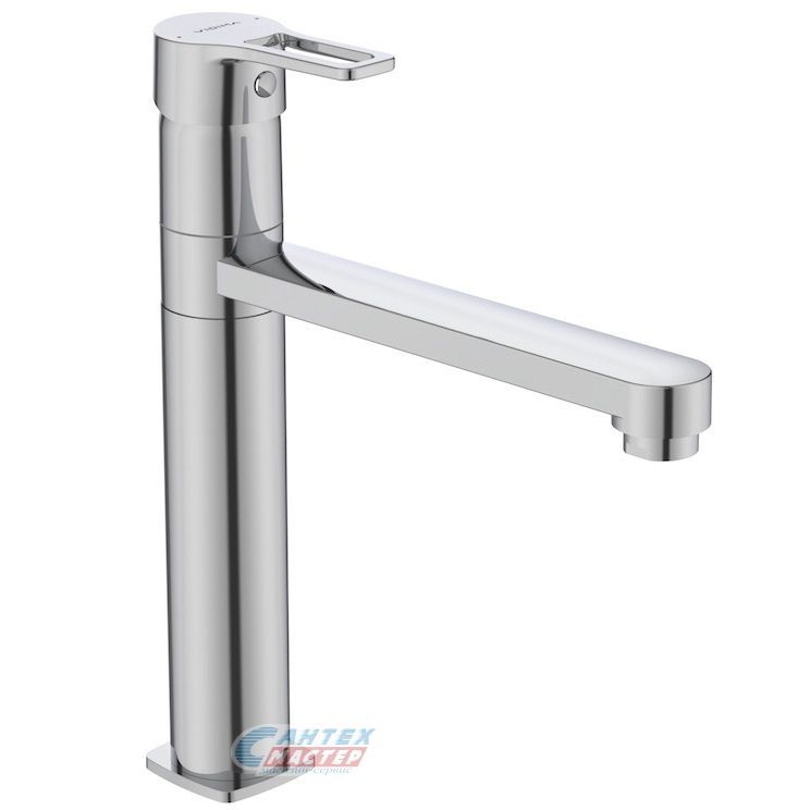 Смеситель для кухни/мойки Vidima Хайп однорычажный, керамический, с поворотным изливом, длина 200 мм, латунь, цвет хром, кухонный, хромированный, вертикальный, кран, комплект, сантехника, водопроводные, размер, характеристики, высота, расстояние