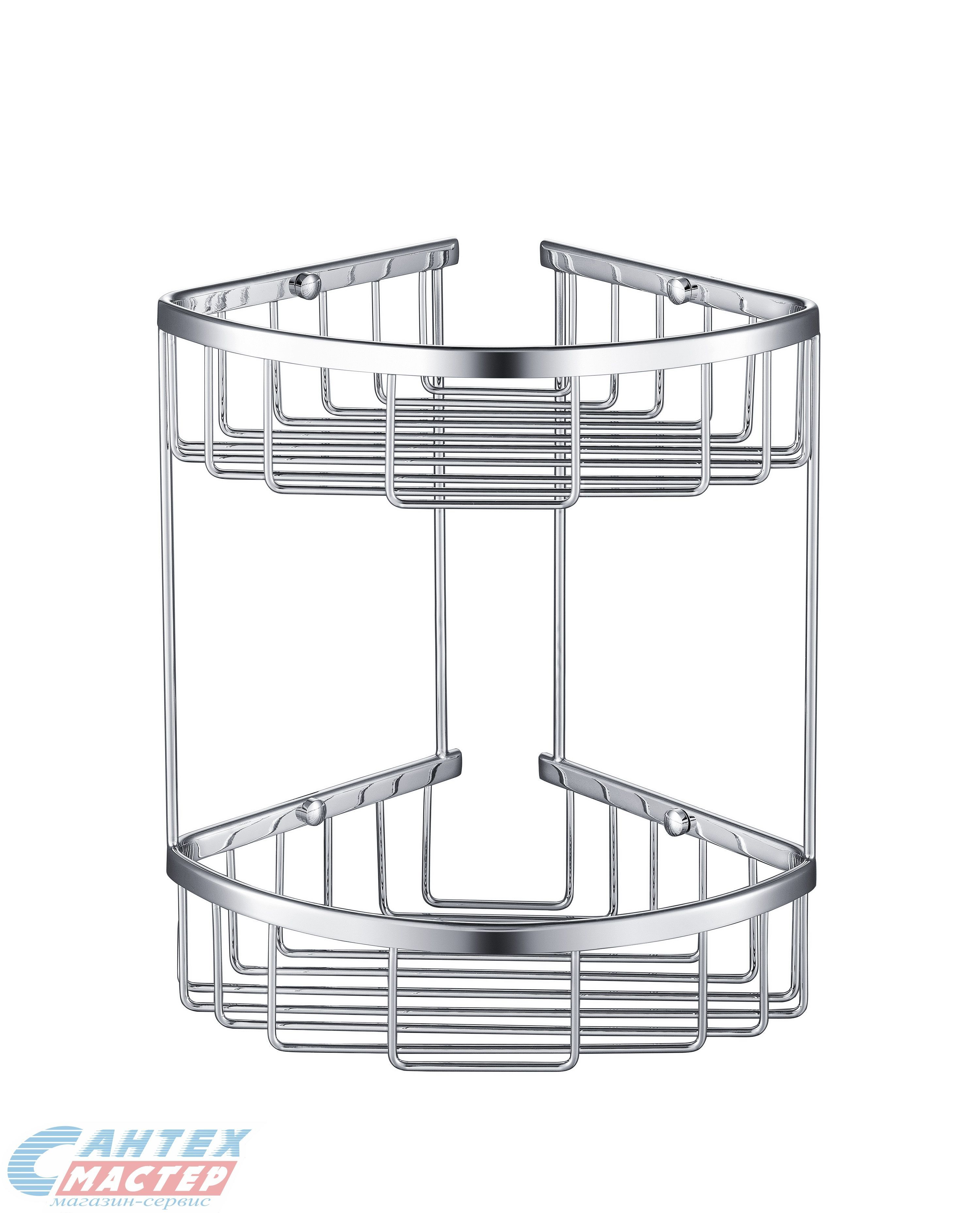 Полка Timo Nelson двухярусная угловая хром 150082/00