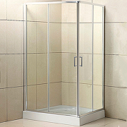 Душевой уголок BelBagno Uno-195, 100х80 см, без поддона, прямоугольная, угловой, стекло прозрачное, (без сифона) без крыши, раздвижной, стеклянный, алюминиевый профиль (хром)