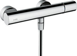 Смеситель для душа Axor Uno, однорычажный, с рукояткой zero, керамический, настенный, внешнего/наружнего монтажа, без излива, без шланга/лейки, латунь, цвет хром, на 2 отверстия, для душа/ванной