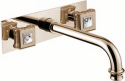 Смеситель для раковины Cezares Aphrodite, встраиваемый, двухвентильный, длина излива 175 мм, неповоротный, керамический, латунь, цвет бронза, без донного клапана, внутренний/скрытый монтаж