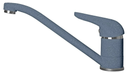 Смеситель для кухни/мойки GranFest, однорычажный, керамический картридж, низкий, с поворотным изливом, длина 223 мм, латунь, цвет графит