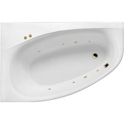 Ванна Excellent Kameleon SOFT, 170х110 см, акриловая, цвет- белый/золото, (с гидромассажем), с каркасом, асимметричная, левосторонняя, левая, приставная/встраиваемая