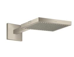 Верхний душ AXOR ShowerCollection 240/240 1jet с держателем, настенный монтаж, квадратный, с 1 режимом, размер 24х24 см, металлический, цвет: шлифованный никель, для душа/ванной