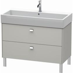 Тумба под раковину Duravit Brioso, 98,4х45,9х57 см, напольная, цвет: бетонно-серый/хром, 2 выдвижных ящика, ДСП, прямоугольная, левая/правая, в ванную комнату