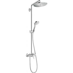 Душевая система Hansgrohe Croma Select S Showerpipe 280 1jet, высота 120,5 см, цвет хром, комплект: верхний душ/ручной душ/однорычажный смеситель для душа/шланг для душа/держатель для душа/душевая штанга, наружного монтажа, настенная, нержавеющая ста