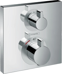 Смеситель для душа Hansgrohe Ecostat Square, термостатический, скрытого монтажа, настенный, без излива/шланга/лейки, латунь, цвет хром