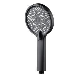 Лейка душевая Melodia LUXE d120мм, ручная, круглая, 3 режима, цвет: черный, пластик, для душа/ванной