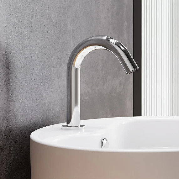 Смеситель для раковины/умывальника Damixa Scandinavian Pure, сенсорный, неповоротный, длина излива 131 мм, латунь, цвет хром