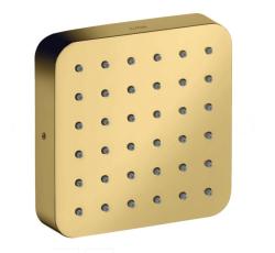 Верхний душ/модуль душа AXOR Citterio E 120/120 softsquare, настенный/потолочный, скрытый монтаж, квадратный, с 1 режимом, размер 12х12 см, металлический, цвет: полированное золото, верхний/плечевой/боковой душ, для душа/ванной