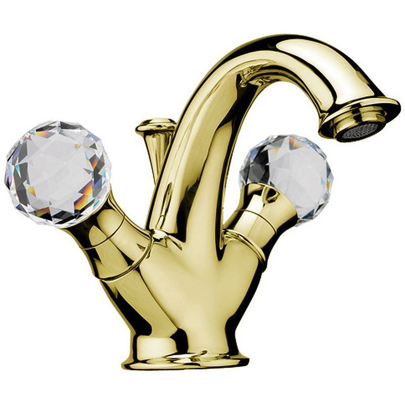 Смеситель для раковины Webert Karenina двухвентильный, неповоротный, длина 118 мм, латунь, цвет золото