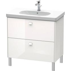 Тумба под раковину Duravit Brioso, 82х46,9х69,3 см, напольная, цвет: белый глянец, 2 выдвижных ящика, ДСП, прямоугольная, левая/правая, для раковины D-Code, в ванную комнату