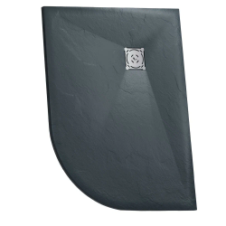 Душевой поддон RGW Stone Tray ST/AR-G, 90х120х2,5 см, ассиметричный, из искусственного камня, низкий, цвет: графит, с антискользящим покрытием, без бортика, правосторонний/правый