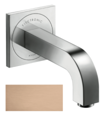 Смеситель для раковины AXOR Citterio, электронный, сенсорный, инфракрасный, настенный/скрытый монтаж, фиксированный излив, длина 22,1 см, латунь, цвет шлифованное красное золото, питание от сети 230V