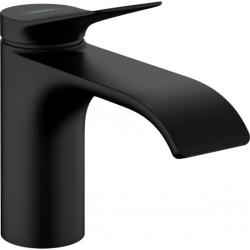 Смеситель для раковины Hansgrohe Vivenis 80, для холодной воды, однорычажный, фиксированный, излив короткий, длина 13,3 см, керамический, латунь, цвет матовый черный, без донного клапана Смеситель для раковины Hansgrohe Vivenis 80, для холодной воды, однорычажный, фиксированный, излив короткий, длина 13,3 см, керамический, латунь, цвет матовый черный, без донного клапана