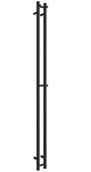 Полотенцесушитель Двин X-2 neo 140/8 (электрический, 1"-1/2", К, диммер, черный матовый), без полки, электрический, нижнее правое/нижнее левое подключение, из нержавеющей стали, форма I-образная, настенный, цвет черный матовый