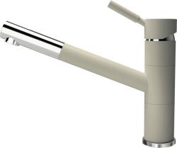 Смеситель для кухни Florentina Фита, однорычажный, поворотный, керамический, со средним изливом, высота излива 15,9 см, латунь, цвет шампань