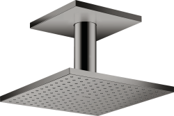 Верхний душ AXOR ShowerSolutions 250/250 2jet, с потолочным подсоединением, потолочный монтаж, квадратный, с 2 режимами, размер 25х25 см, металлический, цвет: полированный черный хром, для душа/ванной