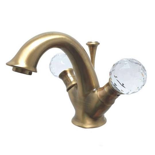 Смеситель для раковины Webert Karenina двухвентильный, неповоротный, длина 118 мм, латунь, цвет бронза