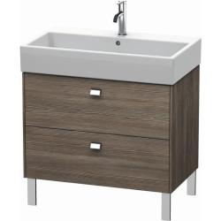 Тумба под раковину Duravit Brioso, 78,4х45,9х57 см, напольная, цвет: сосна терра/хром, 2 выдвижных ящика, ДСП, прямоугольная, левая/правая, в ванную комнату