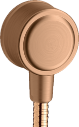 Шланговое подсоединение Axor Montreux Fixfit, размер 6,4х6,4 см, цвет шлифованная бронза, круглое, латунное/пластиковое, с клапаном обратного тока, подключение для душевого шланга