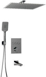 Душевая система WasserKRAFT, встраиваемая, цвет хром, комплект: термостатический смеситель/тропический душ (с верхней лейкой)/лейка/шланг, скрытого монтажа Душевая система WasserKRAFT, встраиваемая, цвет хром, комплект: термостатический смеситель/тропический душ (с верхней лейкой)/лейка/шланг, скрытого монтажа