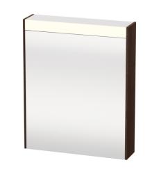 Зеркальный шкаф Duravit Brioso, 62х76х14,8 см, подвесной, цвет: каштан темный, зеркало с подсветкой LED/ЛЭД, выключатель/розетка, с 1 распашной дверцей/одностворчатый, 2 стеклянные полки, прямоугольный, правый