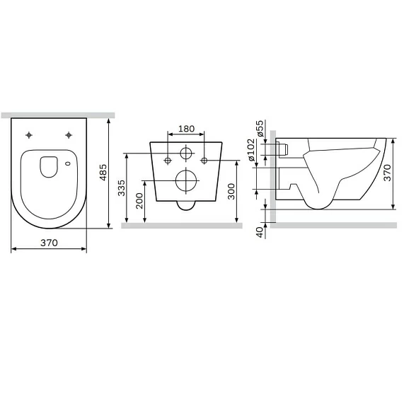 Унитаз подвесной AM.PM Like цвет белый, 370x485x370 мм, торнадо, безободковый, антивсплеск с сиденьем микролифт