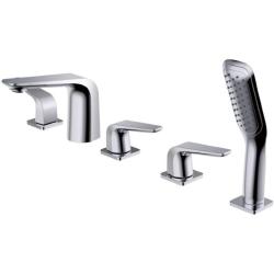 Смеситель для ванны/душа ROSE на борт ванны, встраиваемый, двухвентильный, неповоротный, длина 127 мм, латунь, цвет хром