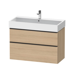 Тумба под раковину Duravit D-Neo, 98,4х44,2х62,5 см, подвесная, 2 выдвижных ящика, ДСП, цвет: натуральный дуб, шкафчик навесной, прямоугольная, правая/левая, в ванную комнату