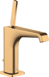 Смеситель для раковины/умывальника Axor Citterio E 130, однорычажный, фиксированный излив, длина излива 14,3 см, керамический, латунь, цвет шлифованная медь, со сливным гарнитуром