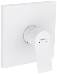 Смеситель для душа Hansgrohe Vivenis однорычажный, скрытого монтажа, керамический, настенный/встраиваемый, без излива, без шланга/лейки, квадратный, латунь, цвет матовый белый