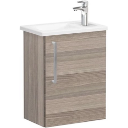 Тумба с раковиной Vitra Root 45, 415х575х270 мм, подвесная, правая/правосторонняя, 1 распашная дверца, МДФ, система плавного закрывания, прямоугольная, цвет: кордоба/умывальник, прямоугольный, цвет белый